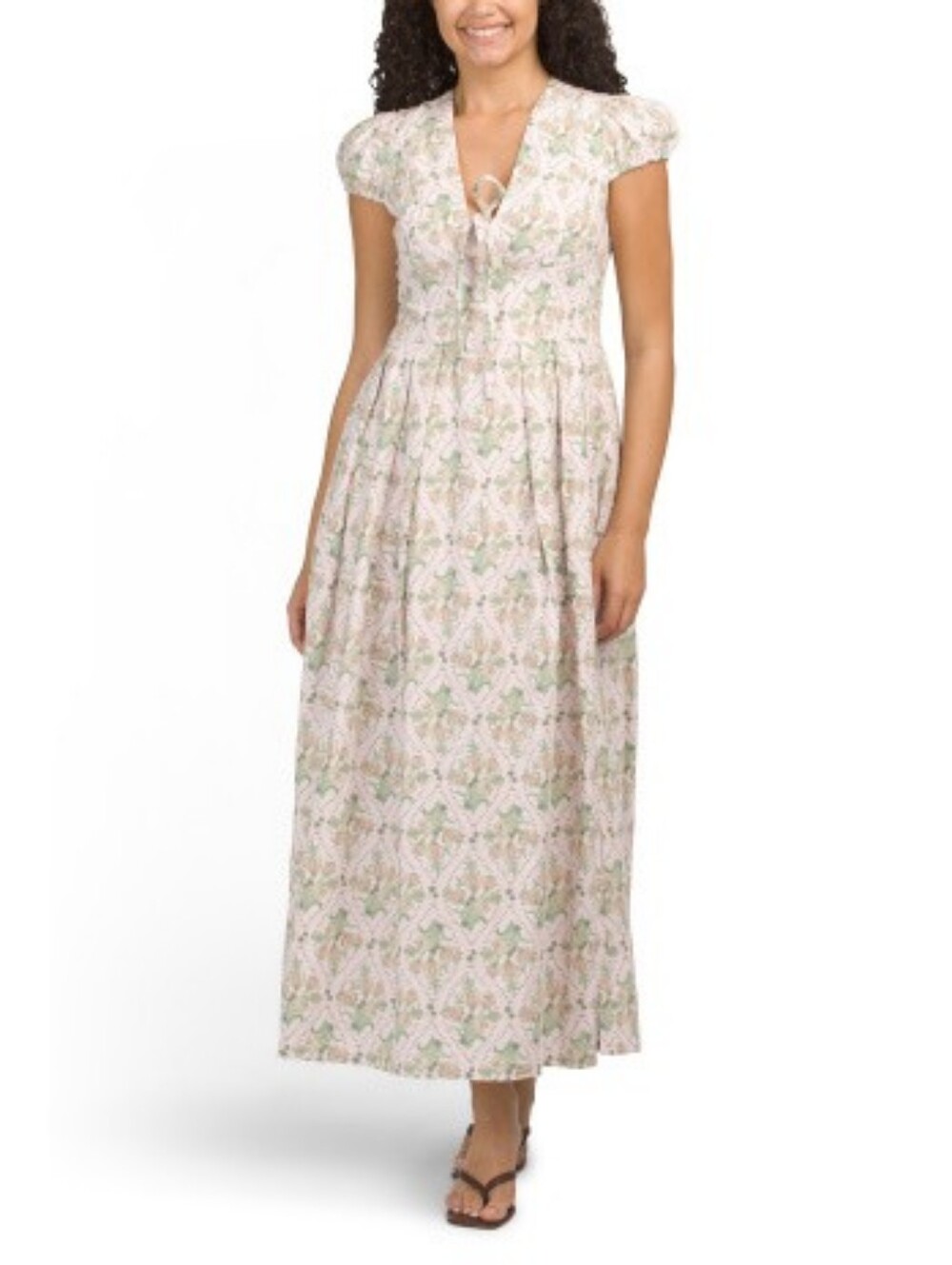 NWT - Avec Les Filles Linen Blend Fit & Flare "Tulip" Floral Maxi Dress- Size 12